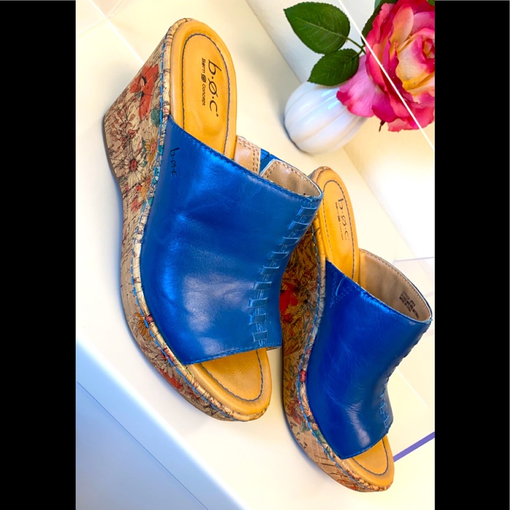 Leather Wedge Sandal b•O•C  Born Concept